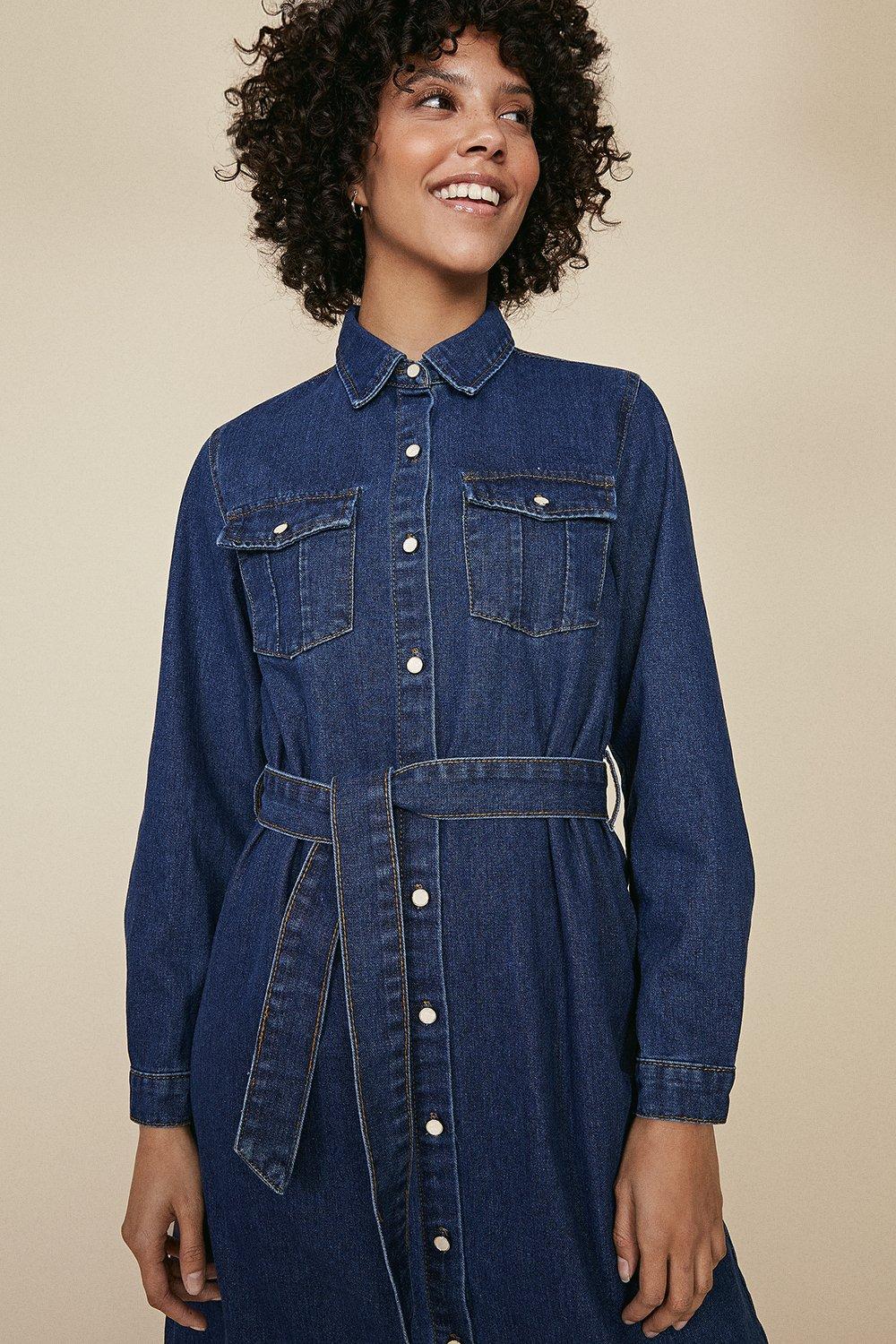 denim midi shirt dress uk