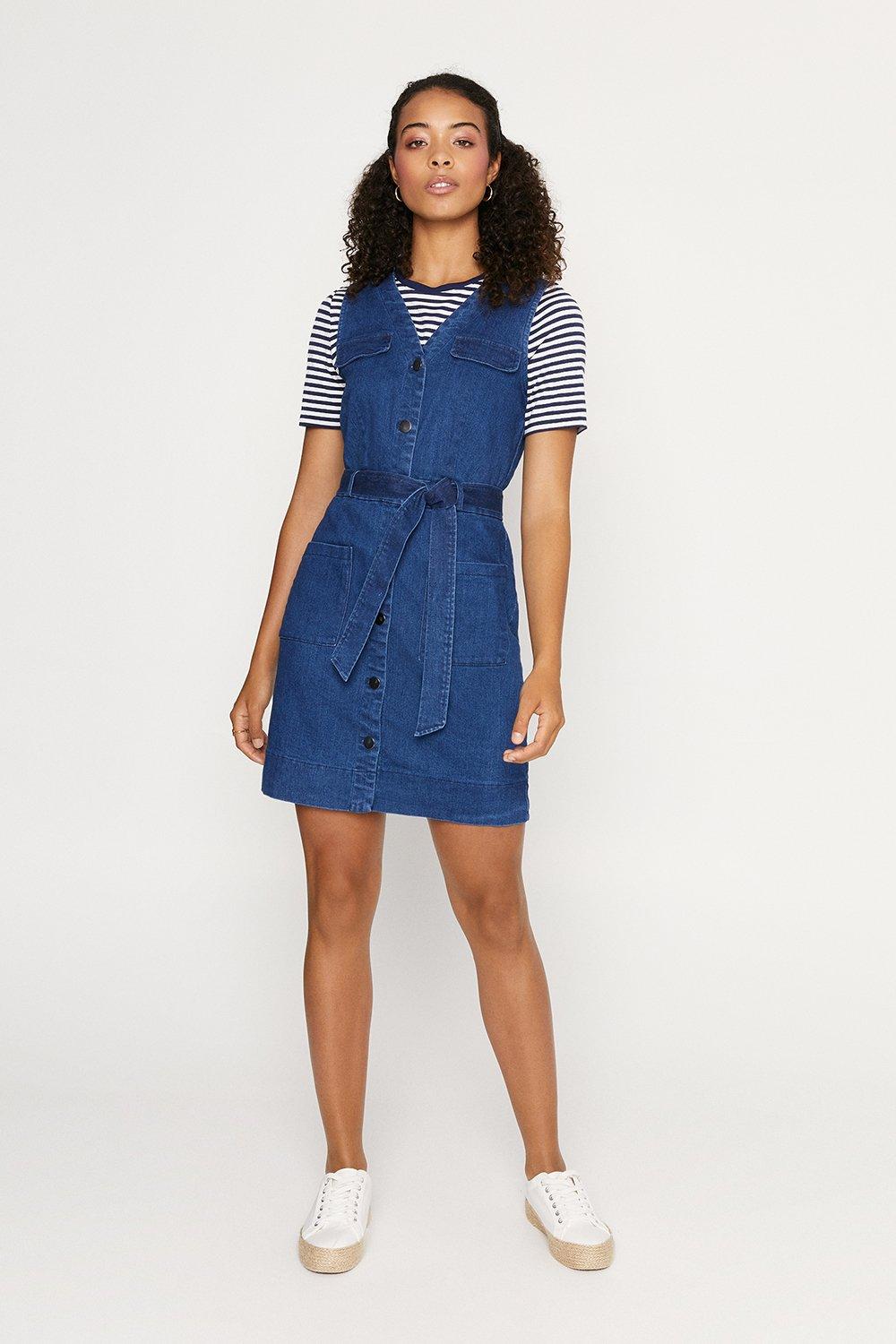 oasis denim button dress