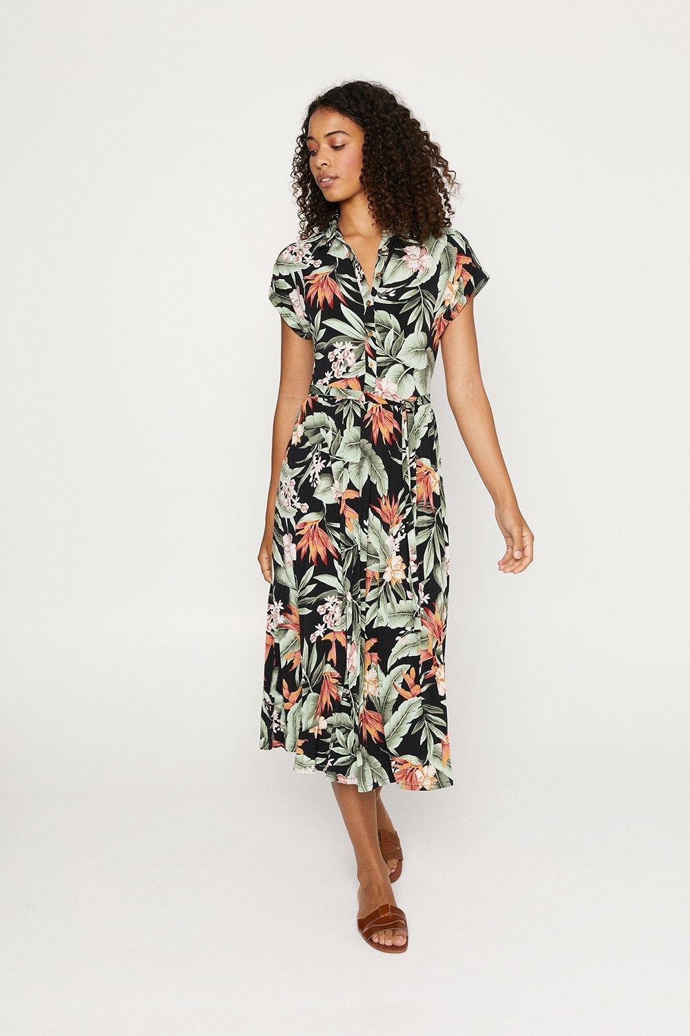 oasis palm print sundress