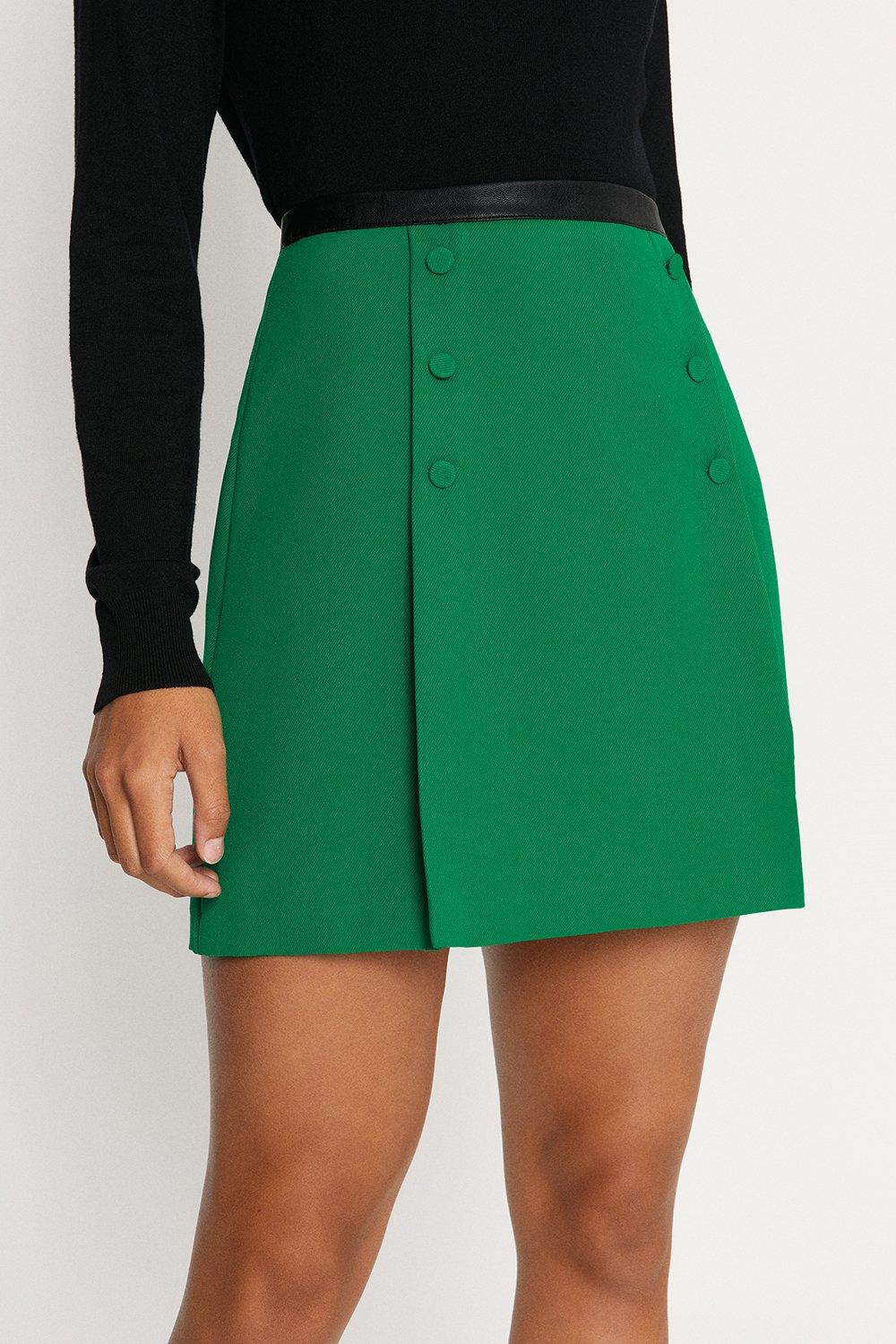 chambray button skirt oasis