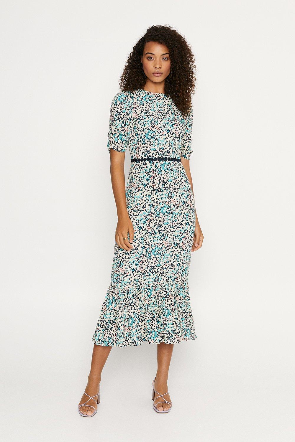 oasis ditsy midi dress