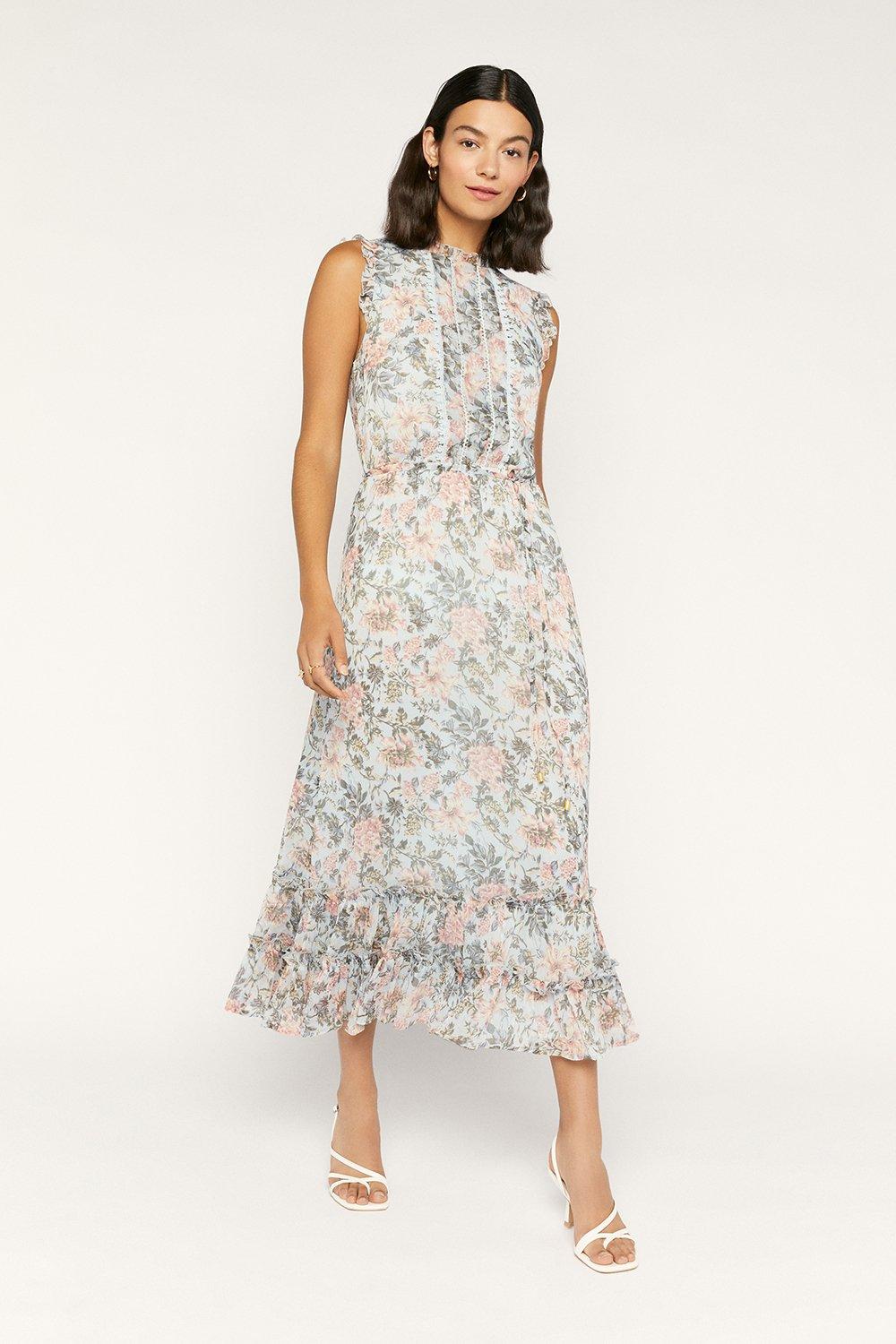 Floral Tiered Midi Dress | Oasis