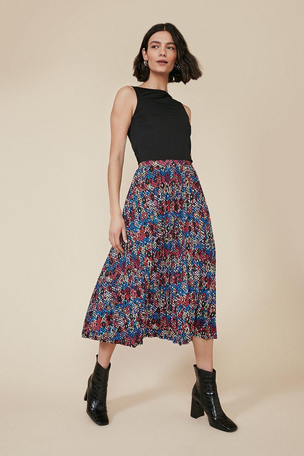 colourful midi skirt