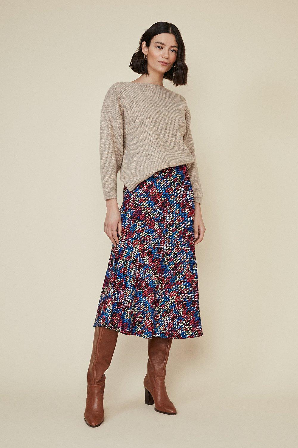 colourful midi skirt