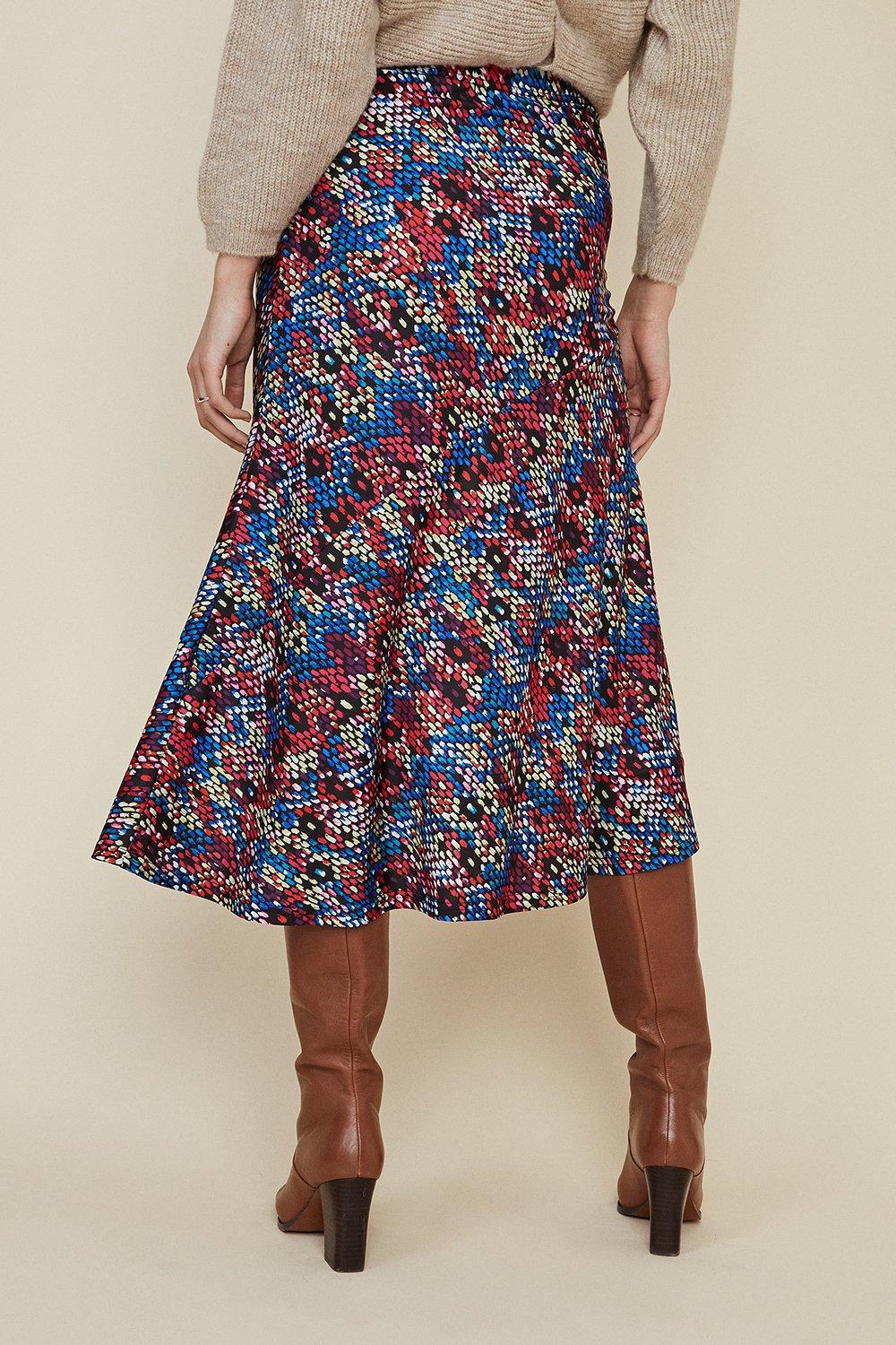 colourful midi skirt