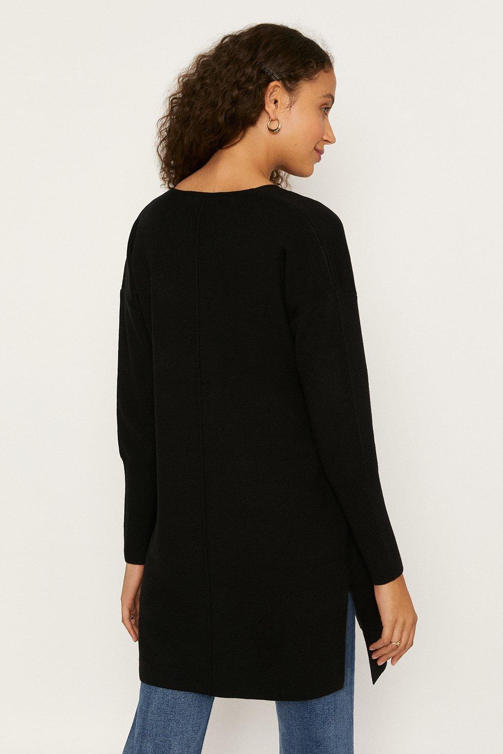 black longline coatigan