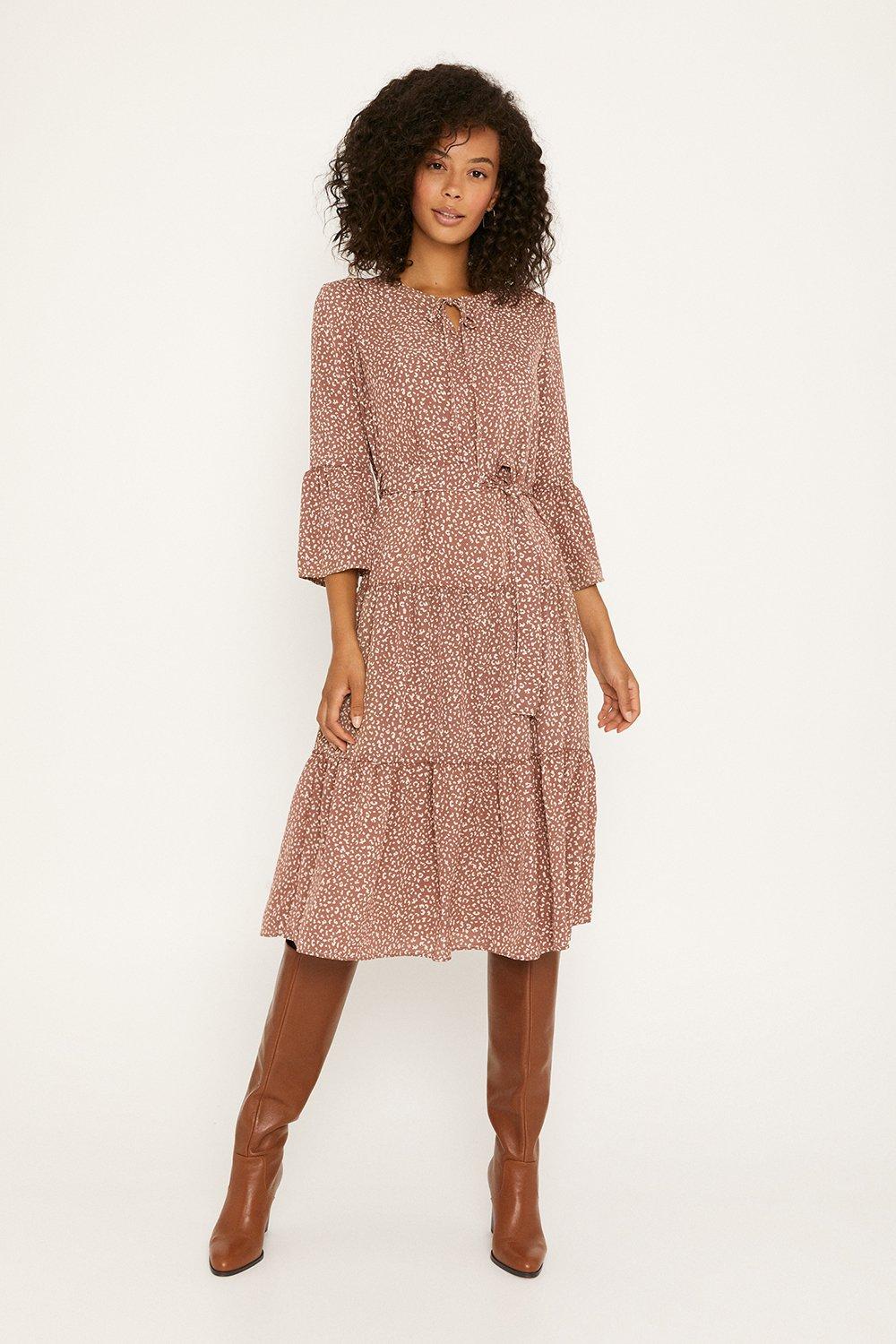 leopard tiered dress