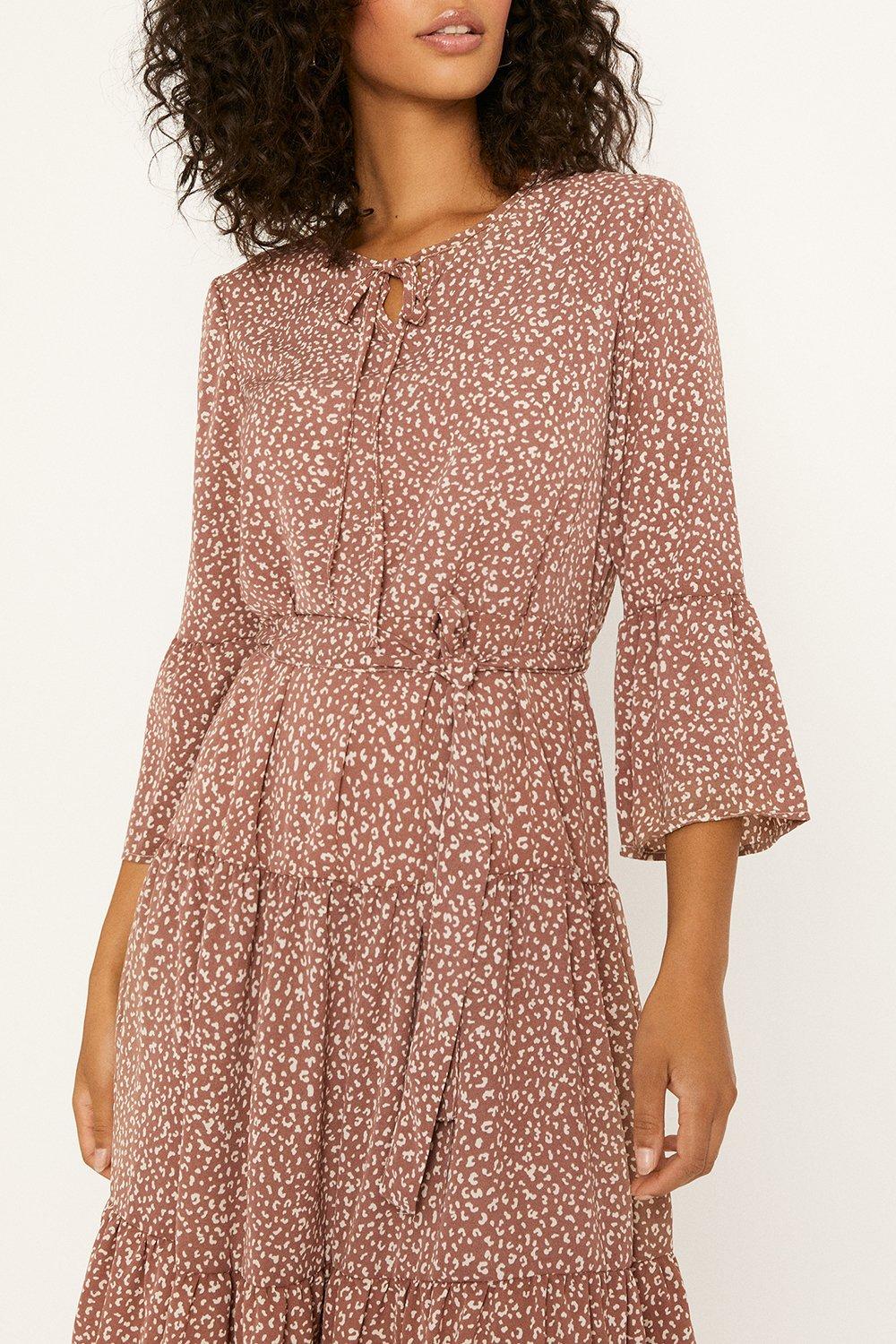 oasis leopard midi dress