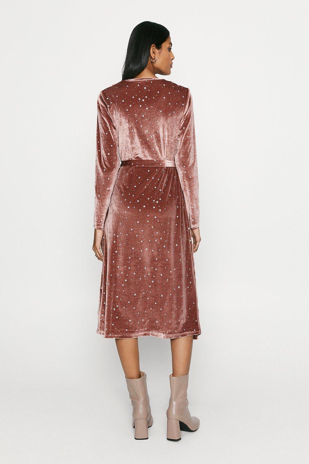 wrap star velvet dress