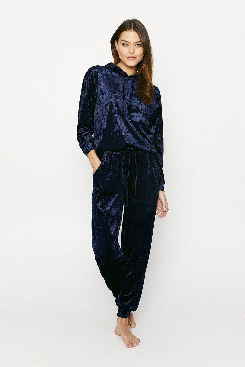 navy velvet tracksuit