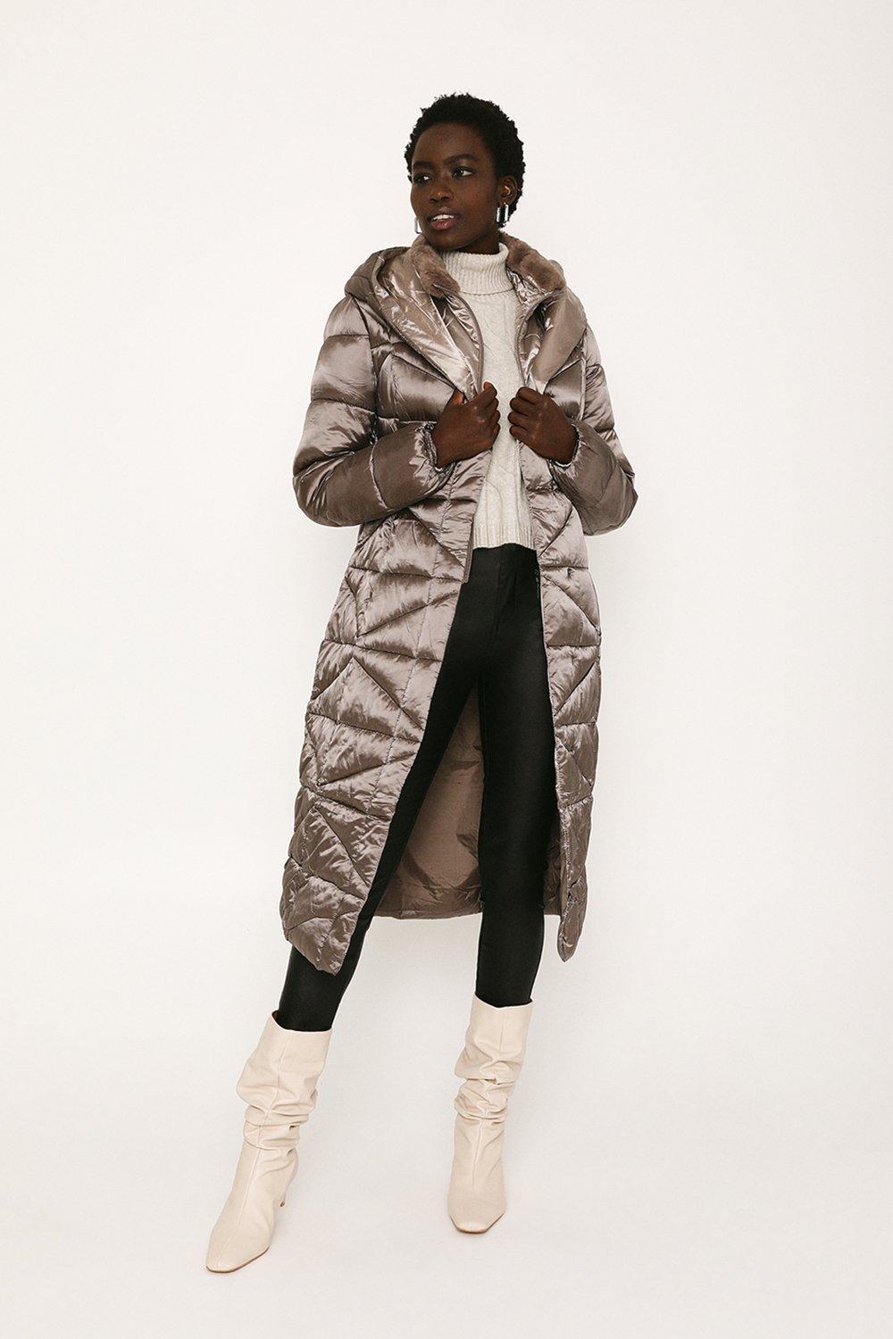 maxi padded coat with hood