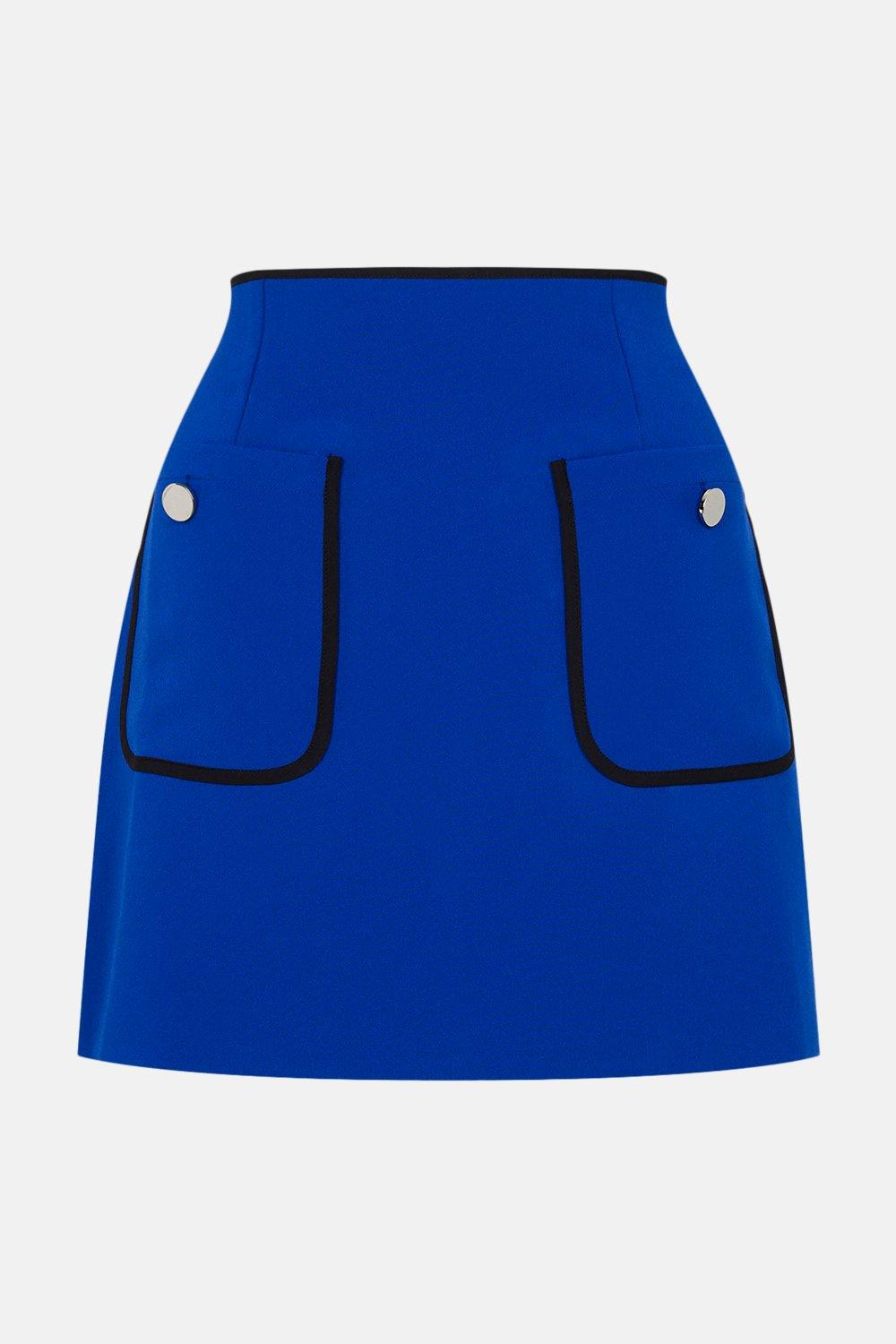 chambray button skirt oasis