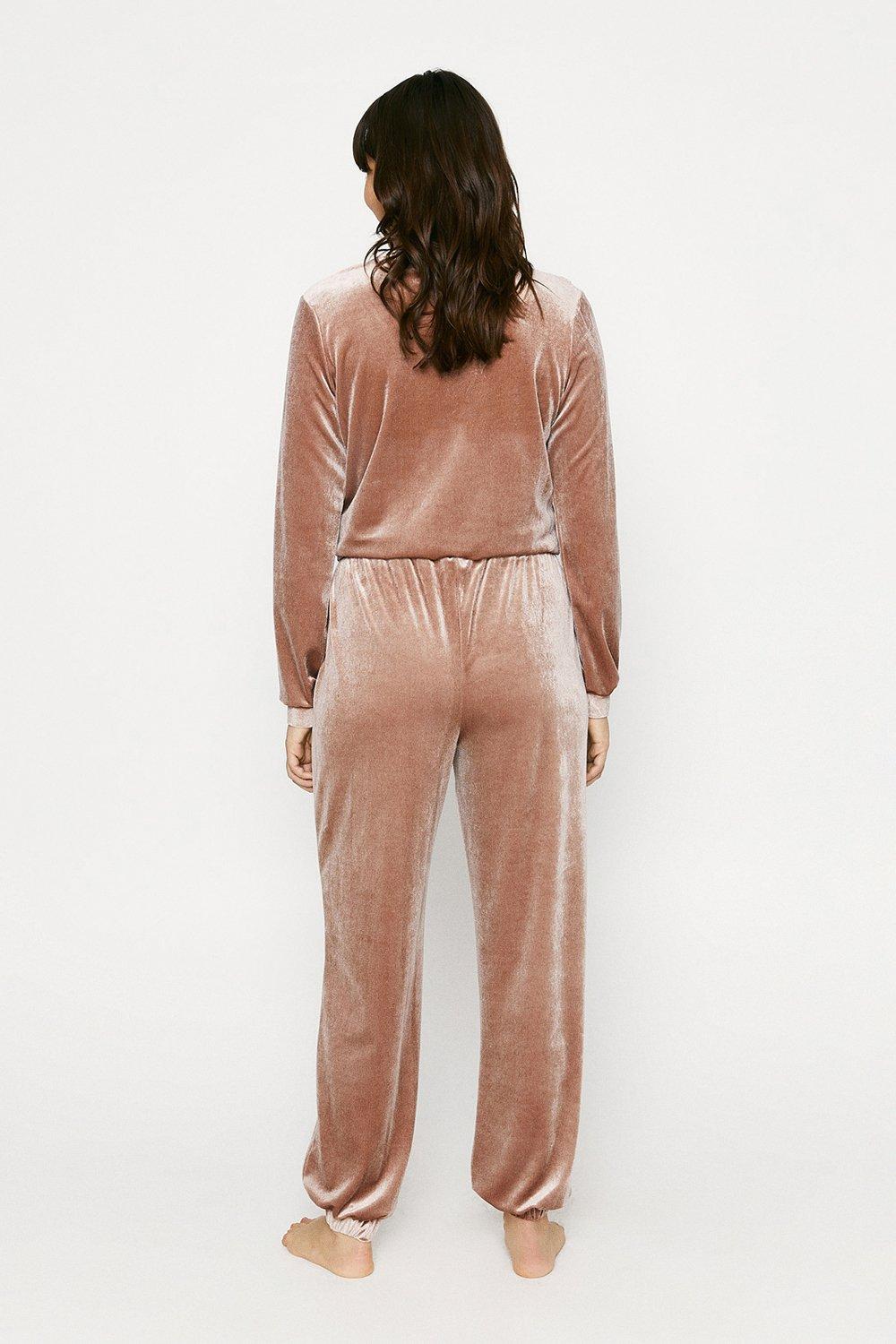velour straight leg joggers