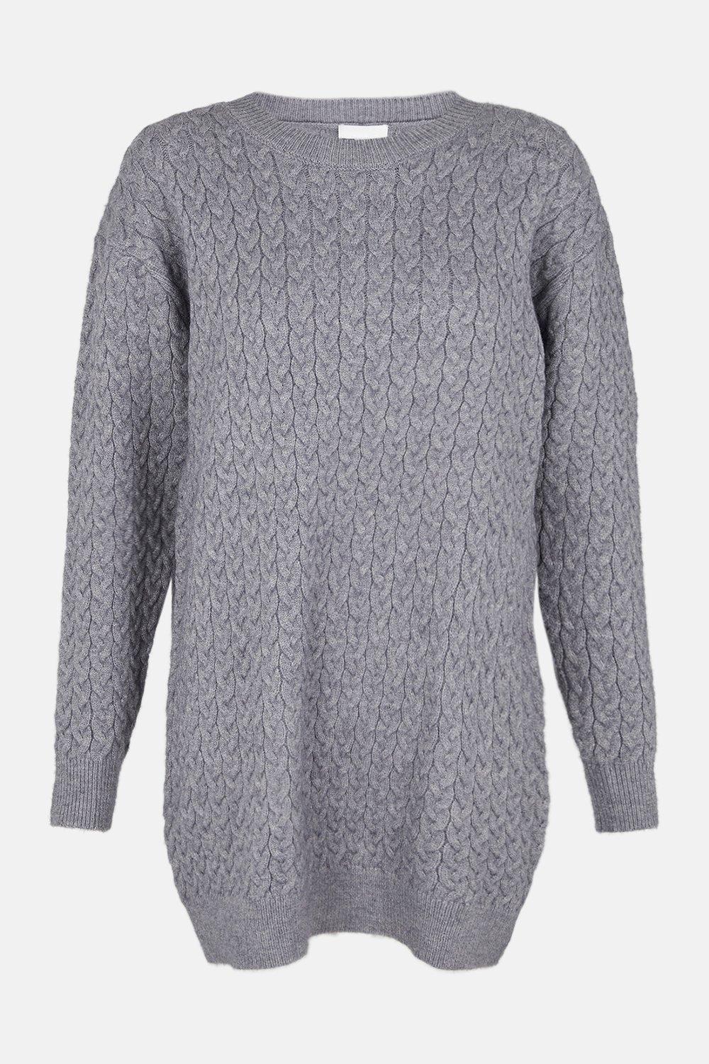 grey cable knit jumper
