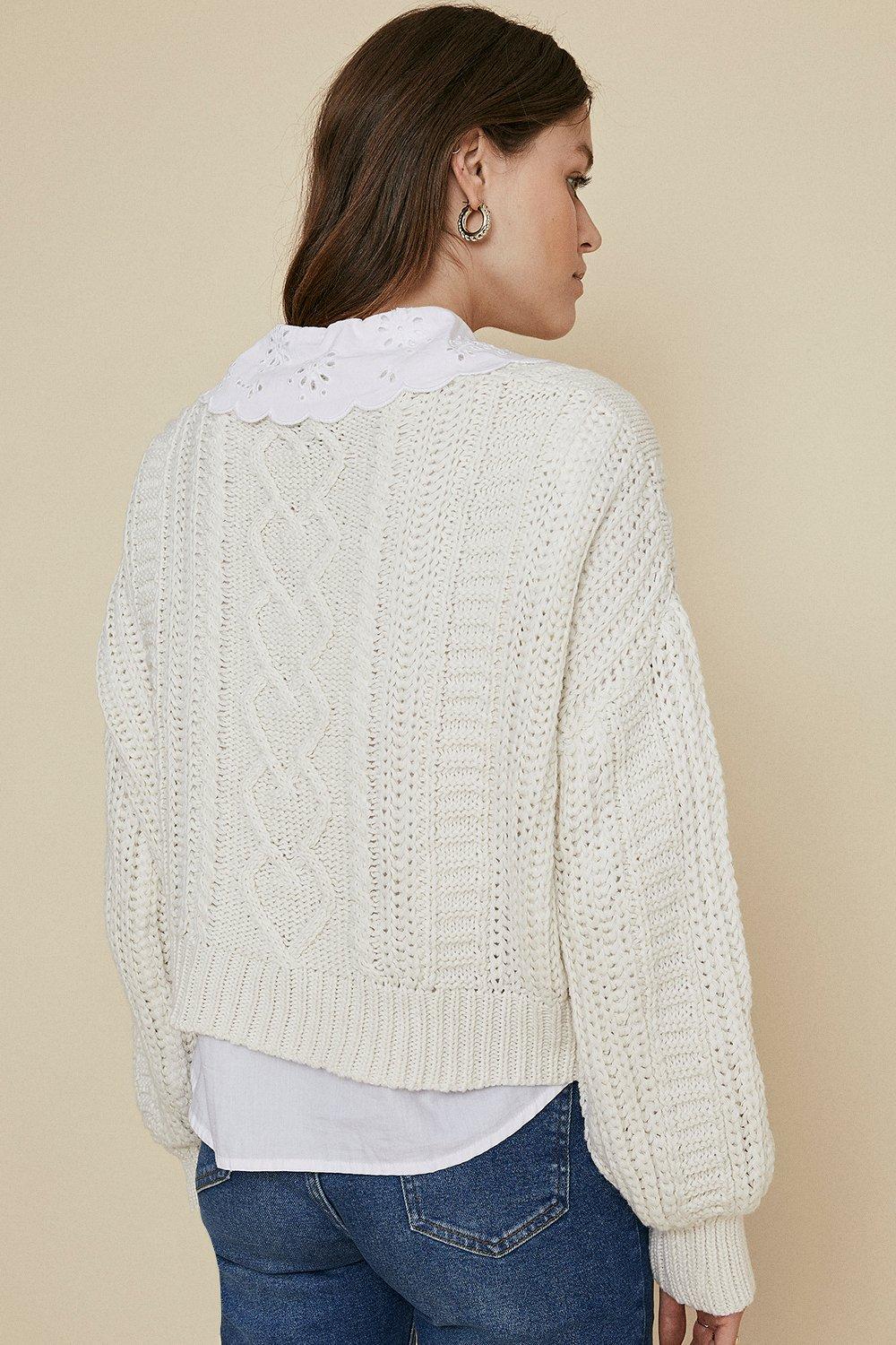 cable knit button cardigan