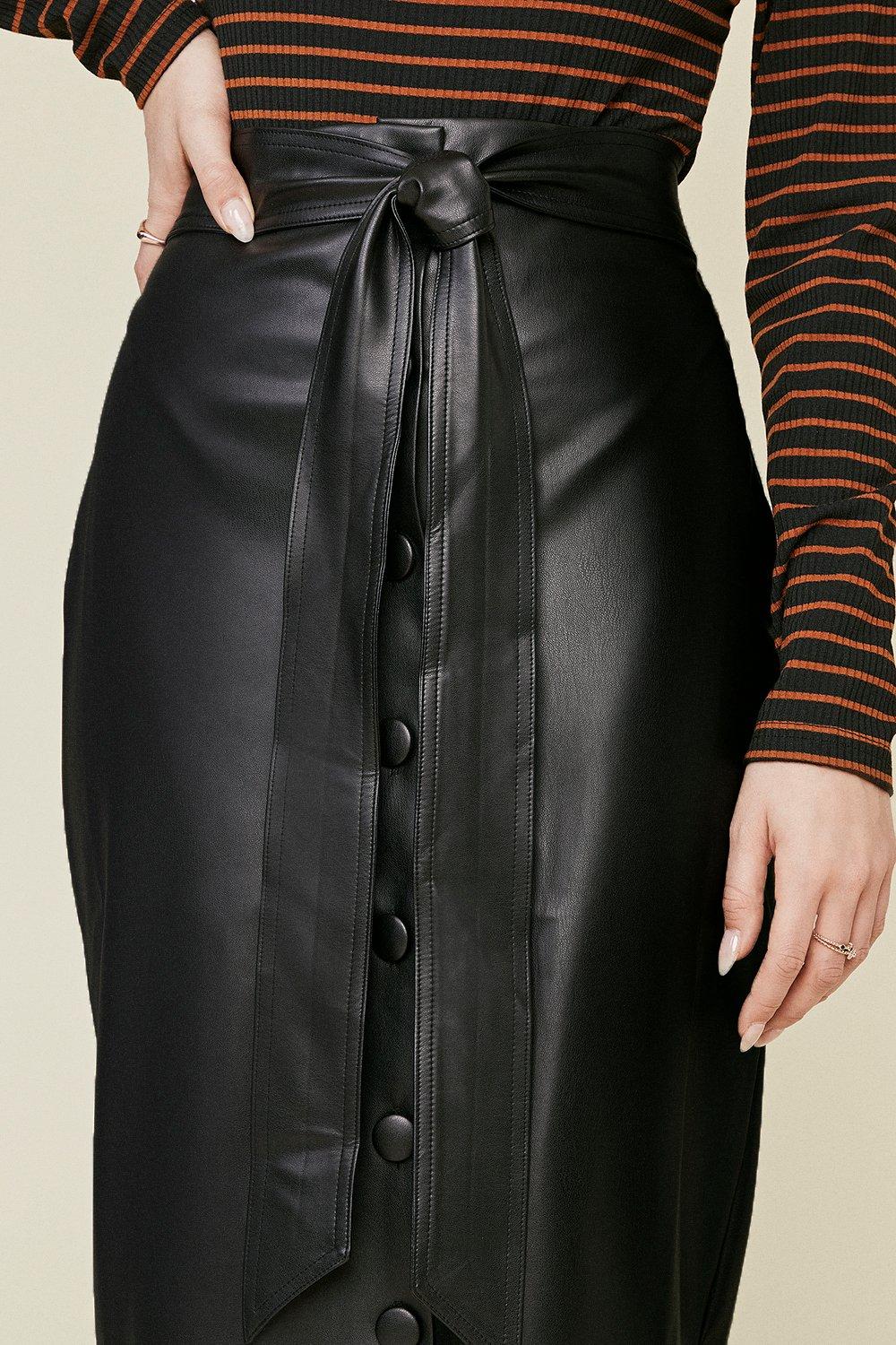 leather button down skirt