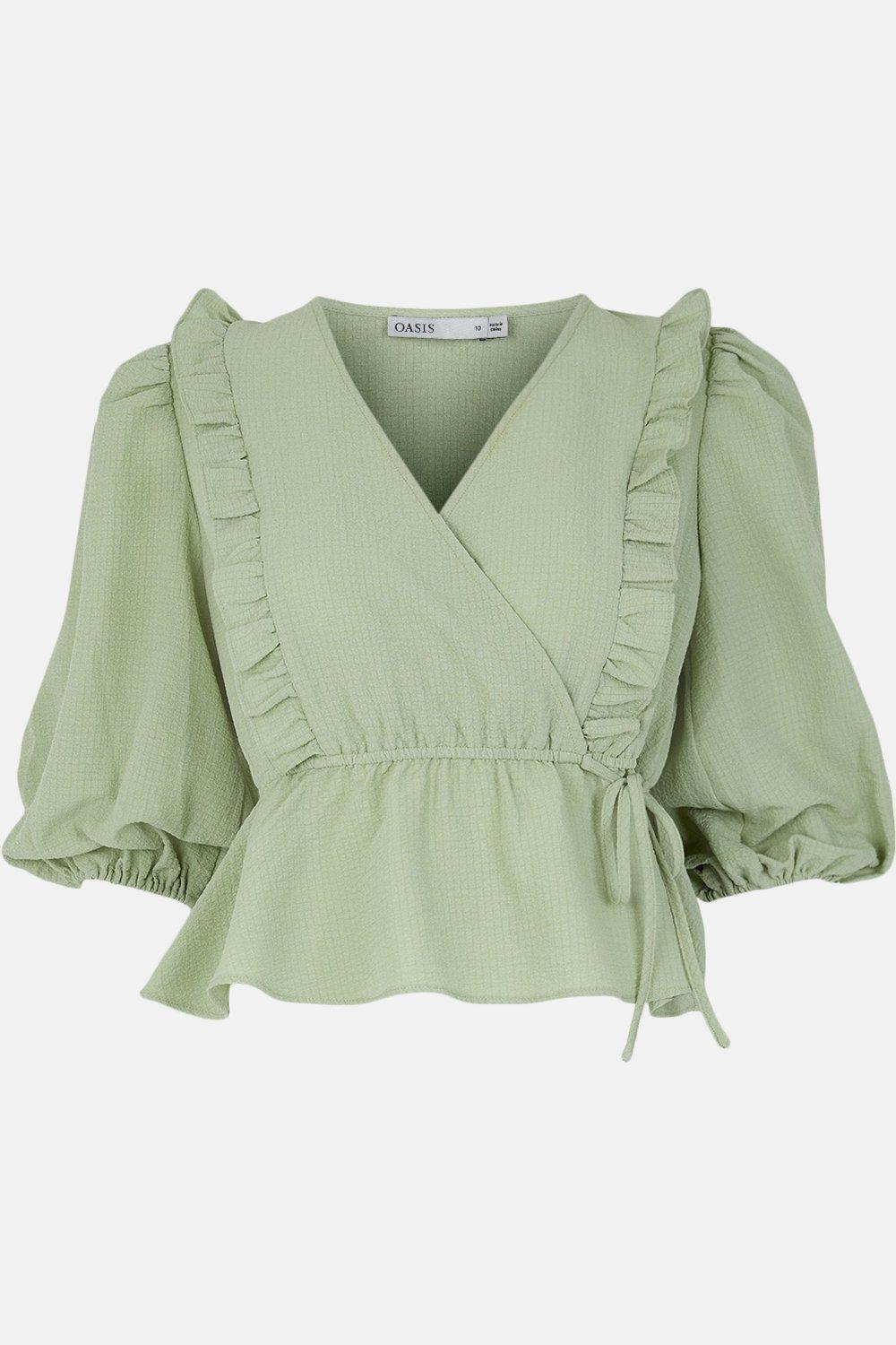 oasis chiffon frill top