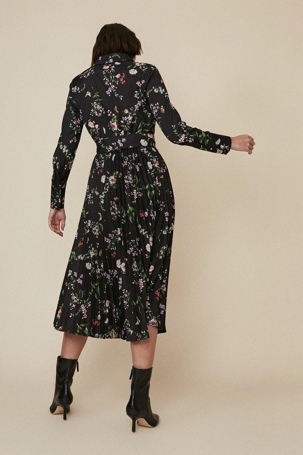 oasis black dress with flowers