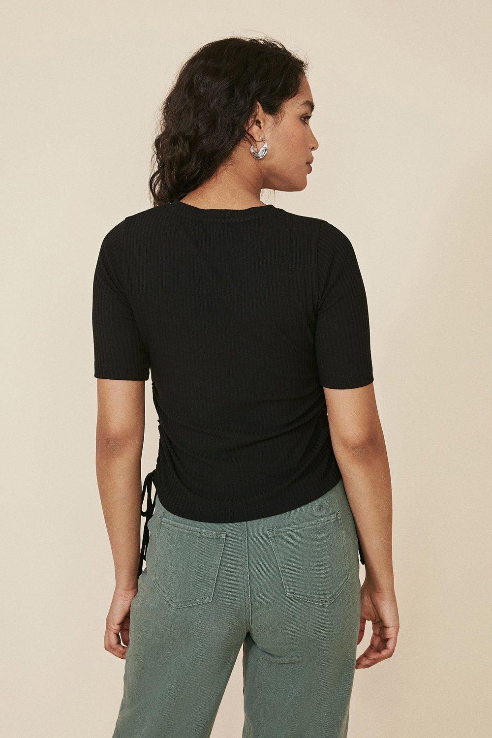 ruched side t shirt