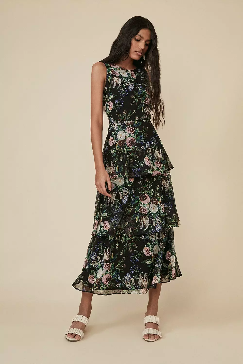 Download Floral Printed Layered Midi Dress Oasis