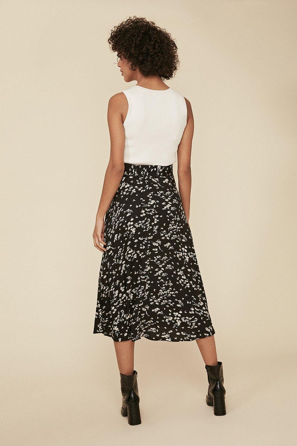 oasis black and white skirt