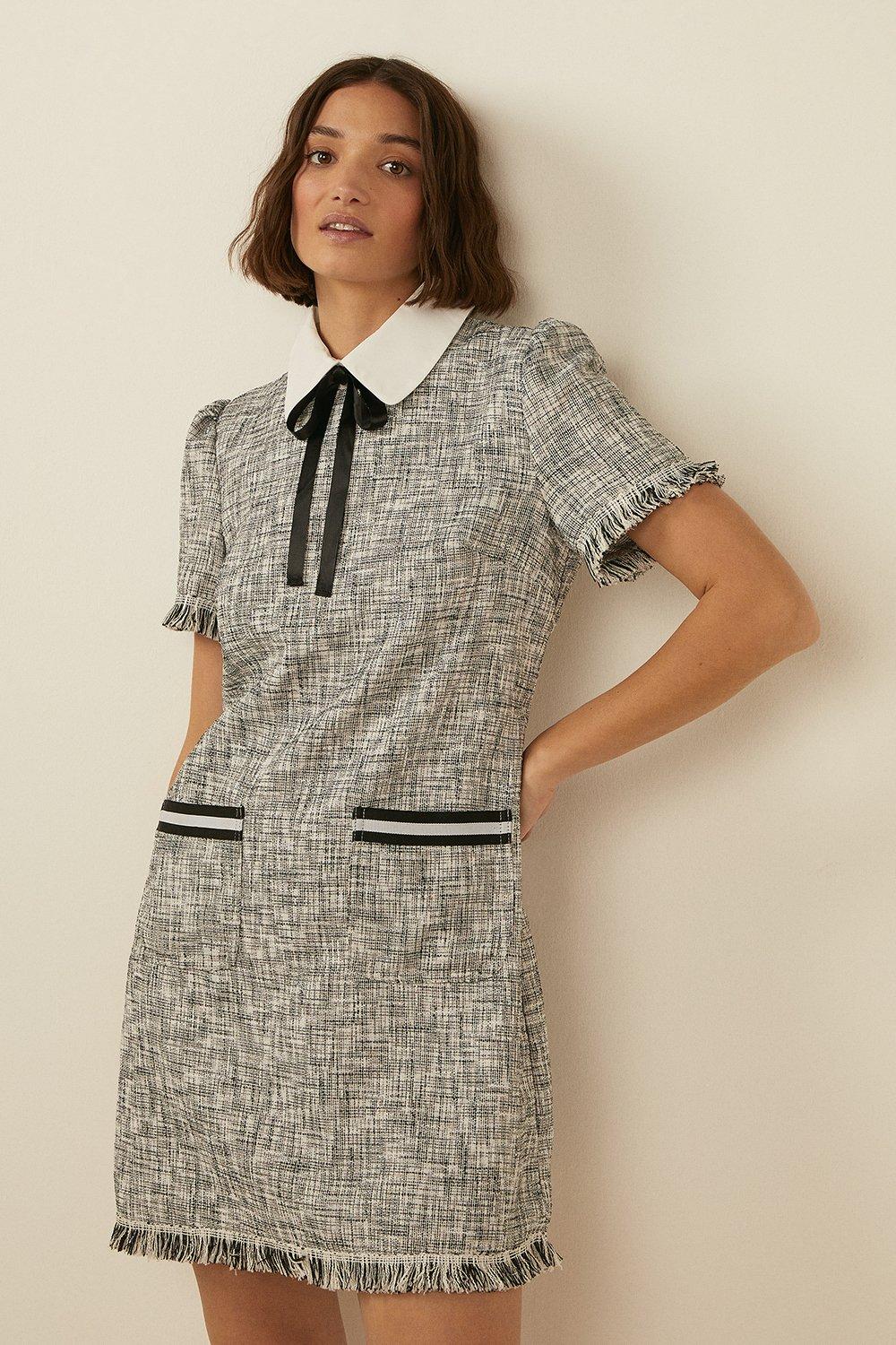 oasis tweed shift dress