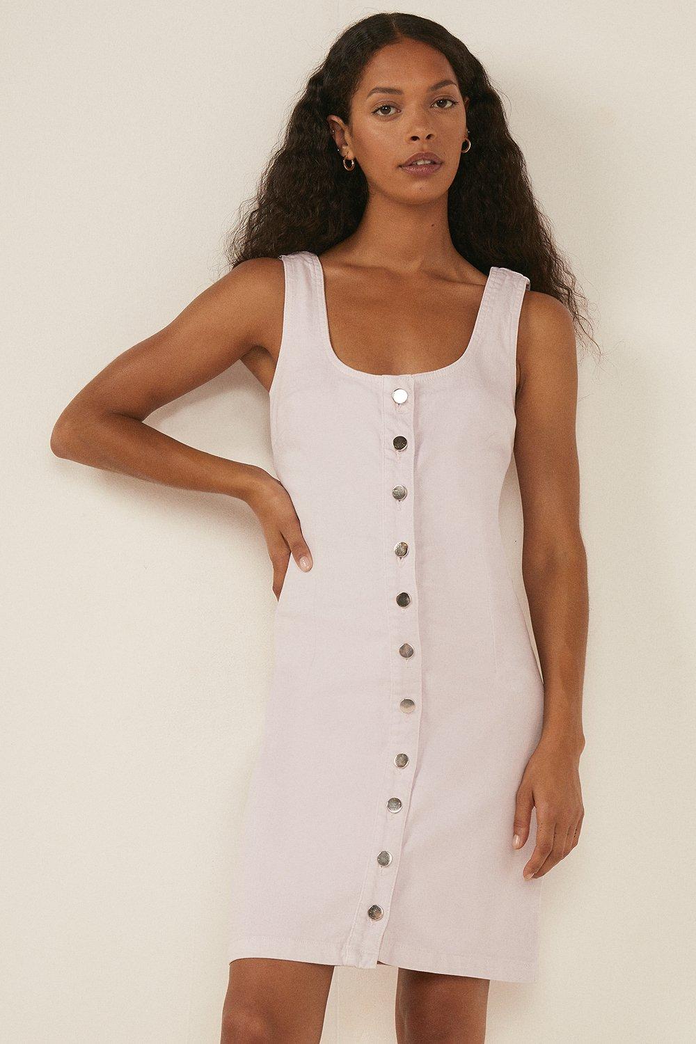 oasis button through denim dress
