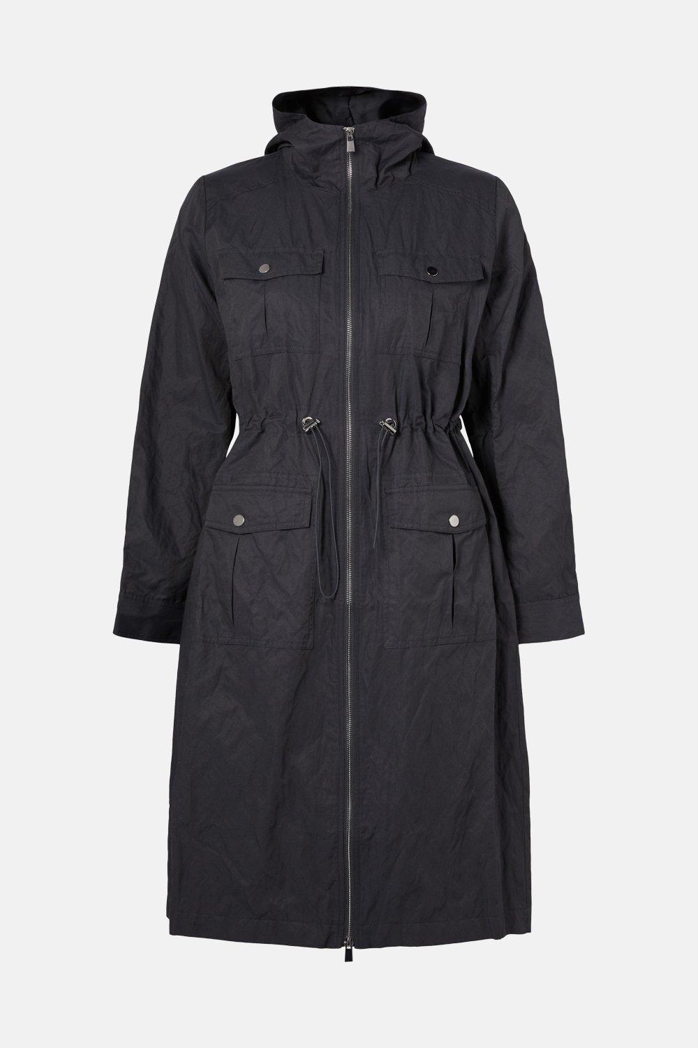 longline black raincoat