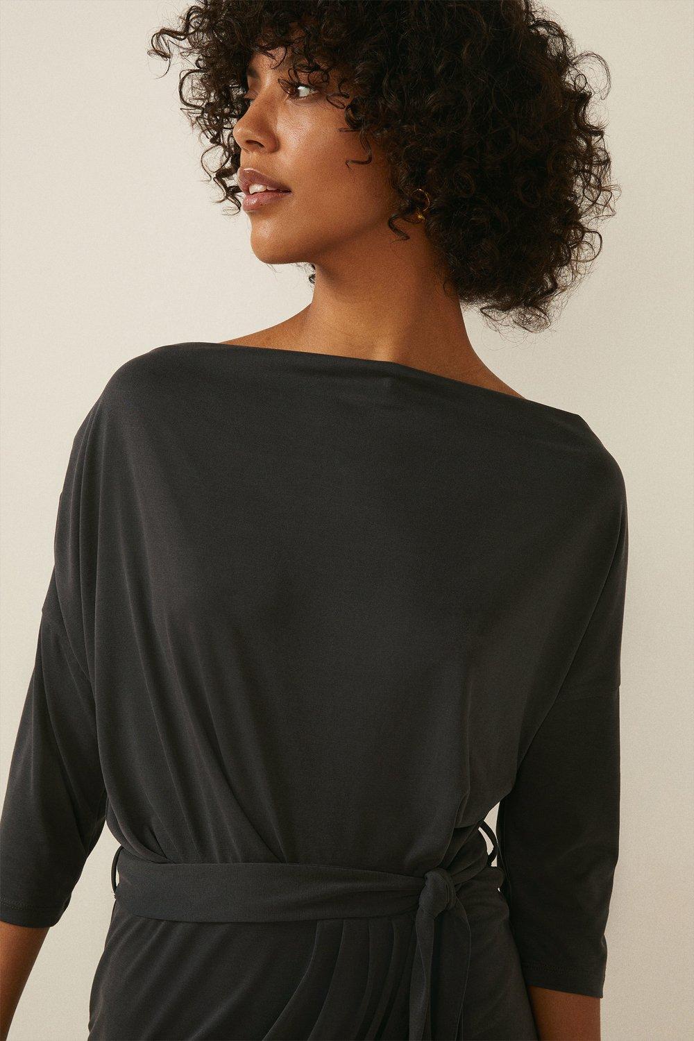 draped cowl neck dress