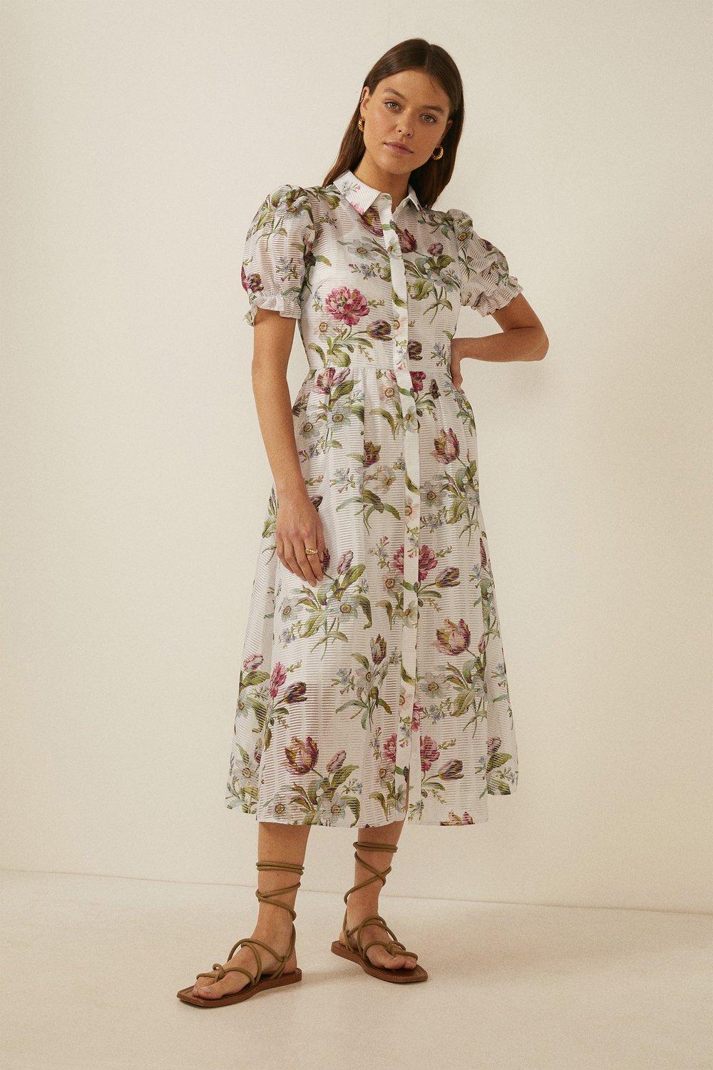 oasis floral blouse dress