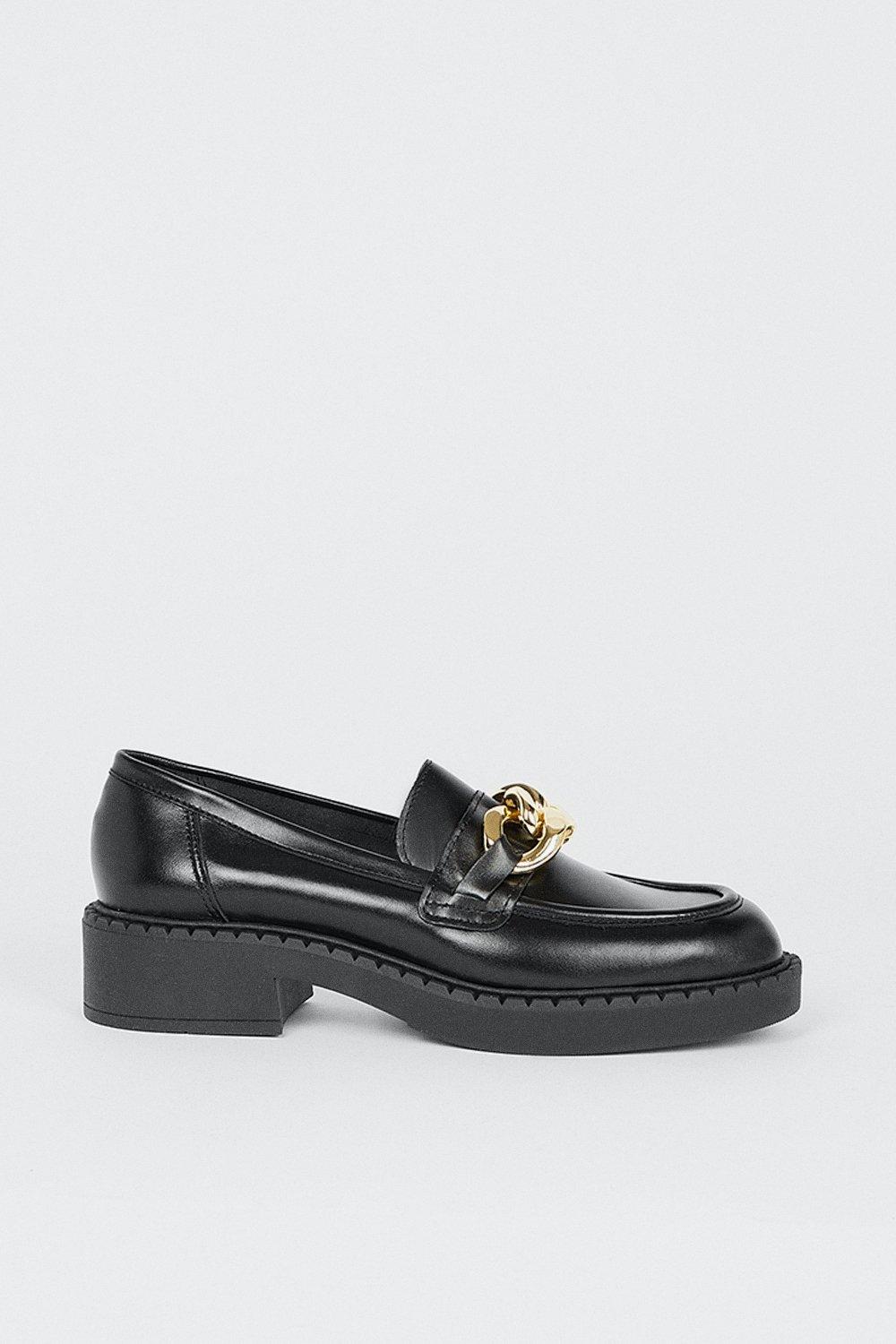 chunky loafers gold chain