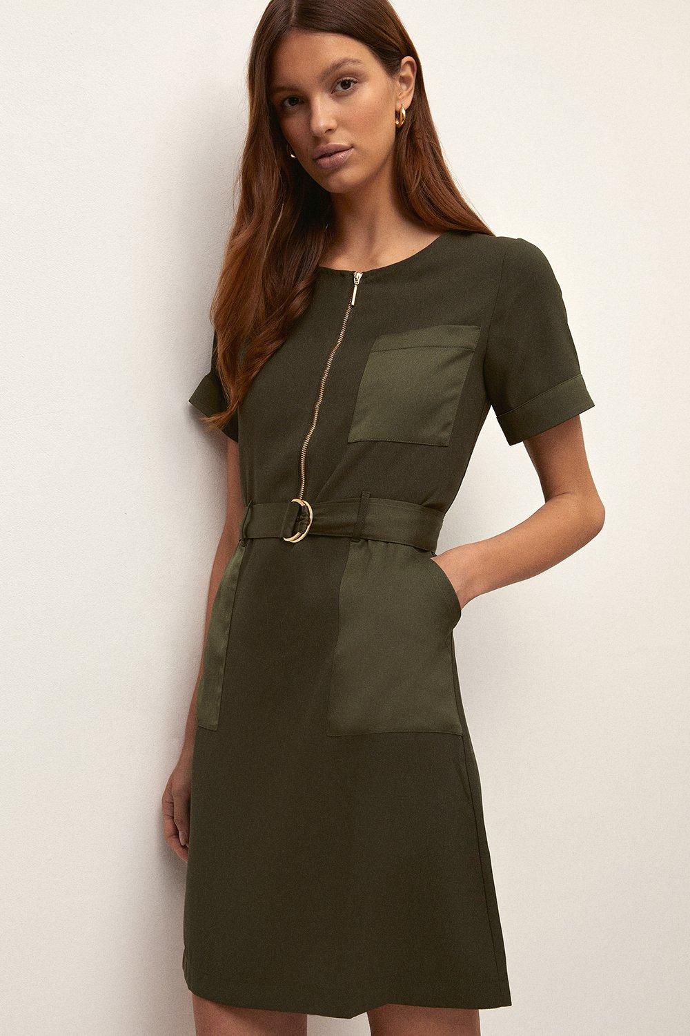 belted short sleeve shirt dress