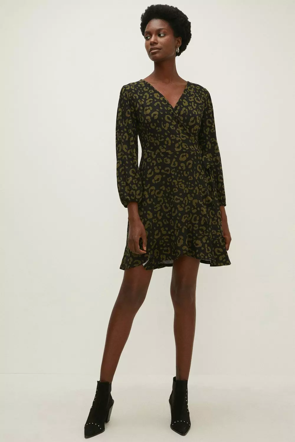 Soft Touch Animal Wrap Mini Dress | Oasis