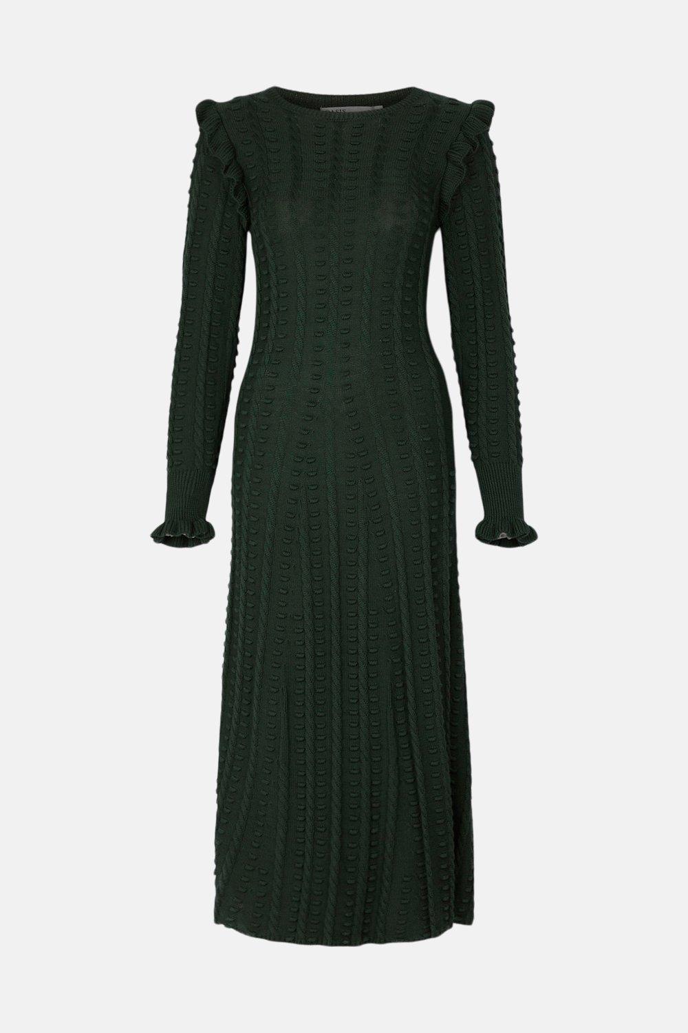 oasis bobble knit midi dress