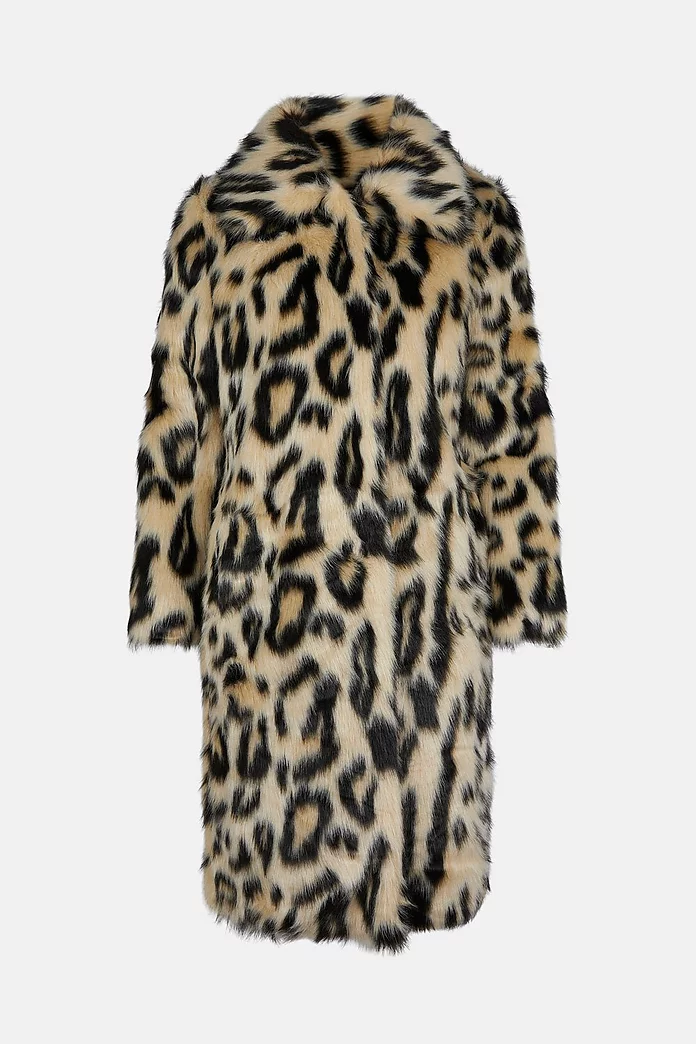 Rachel Stevens Animal Faux Fur Coat Oasis, Animal Faux Fur Coat Next