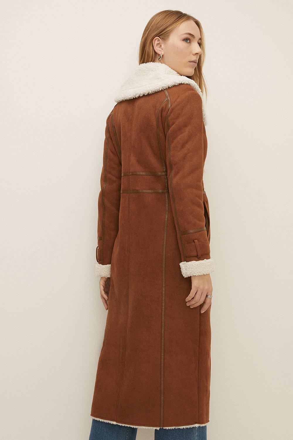 suedette borg overcoat