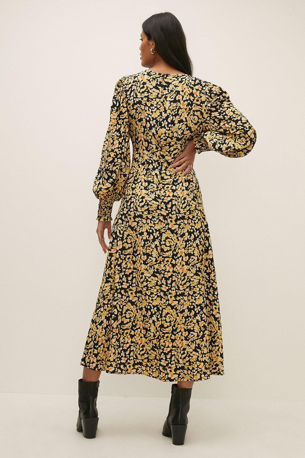 oasis leopard midi dress