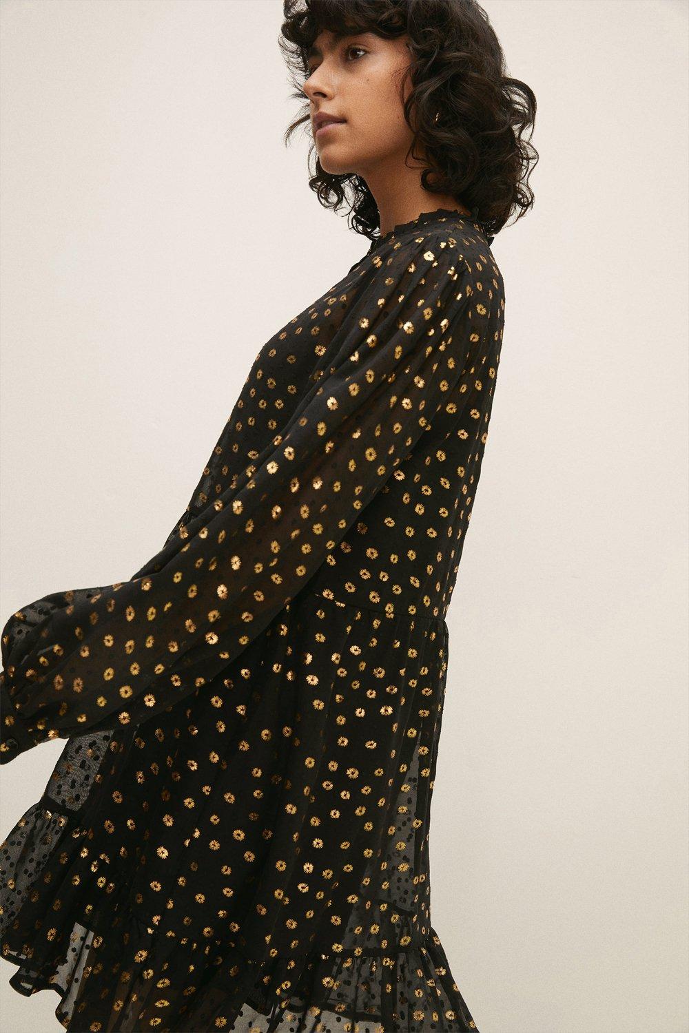oasis foil spot dress