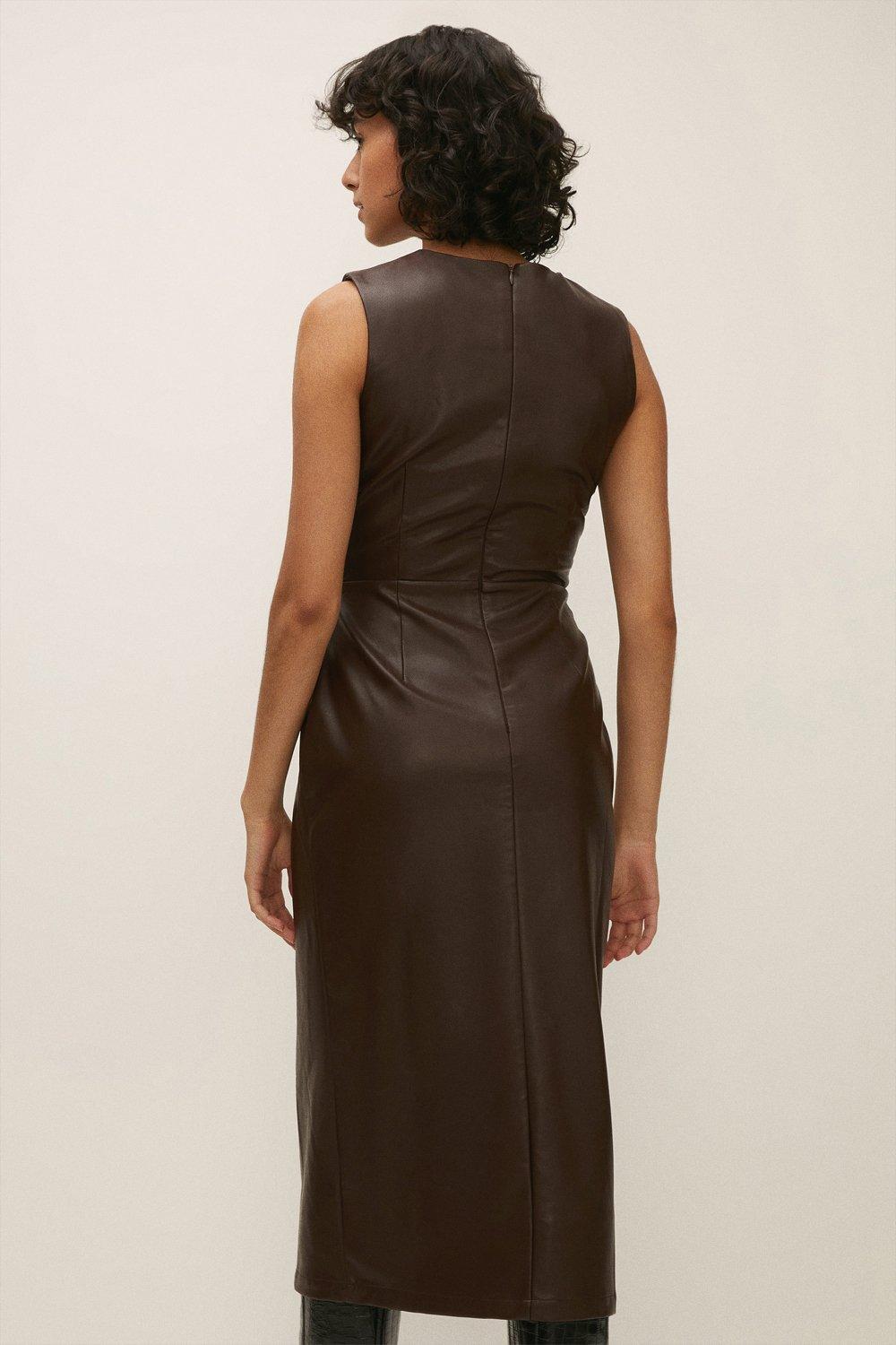 chocolate leather dress