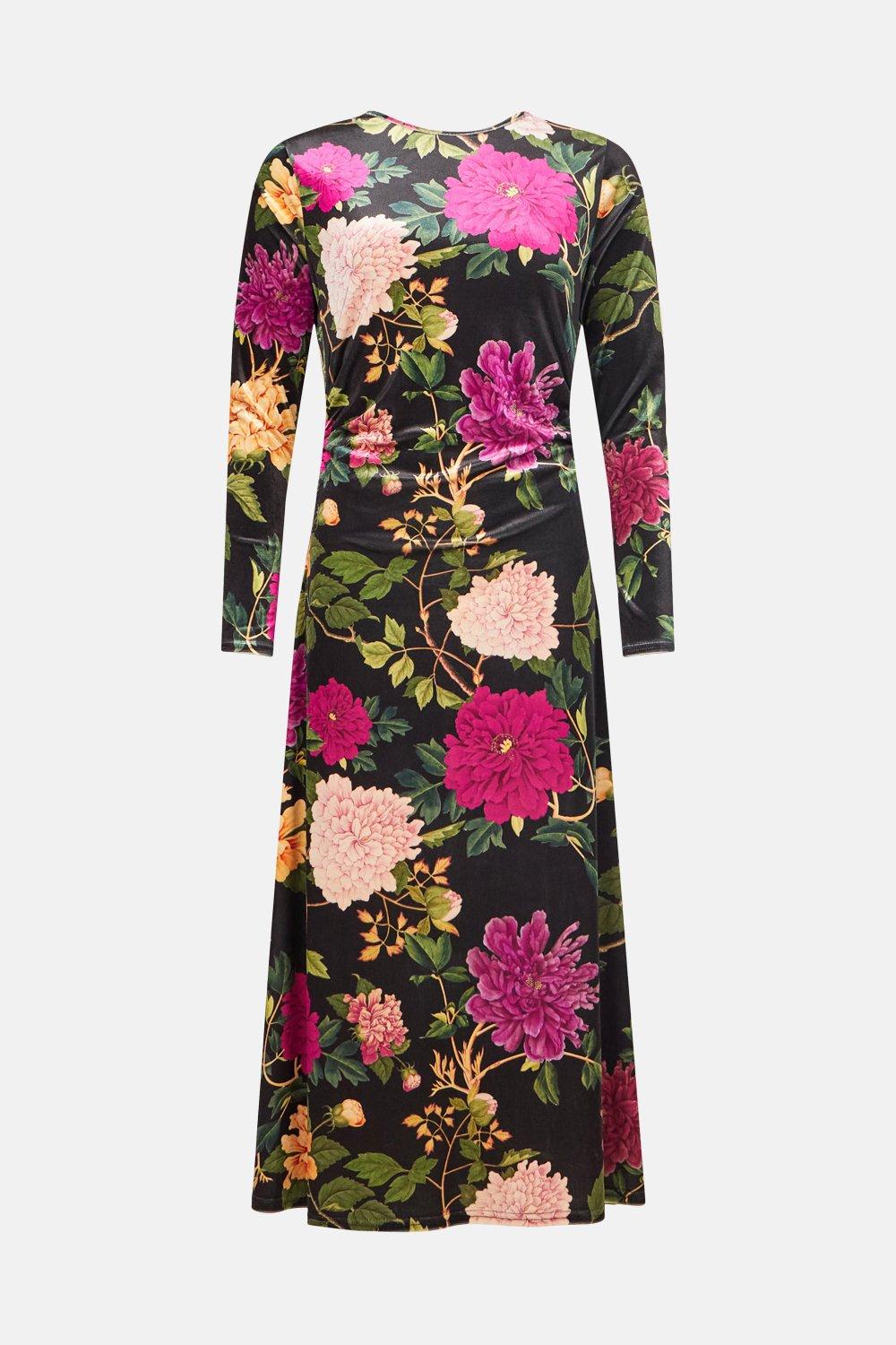 oasis black dress with flowers