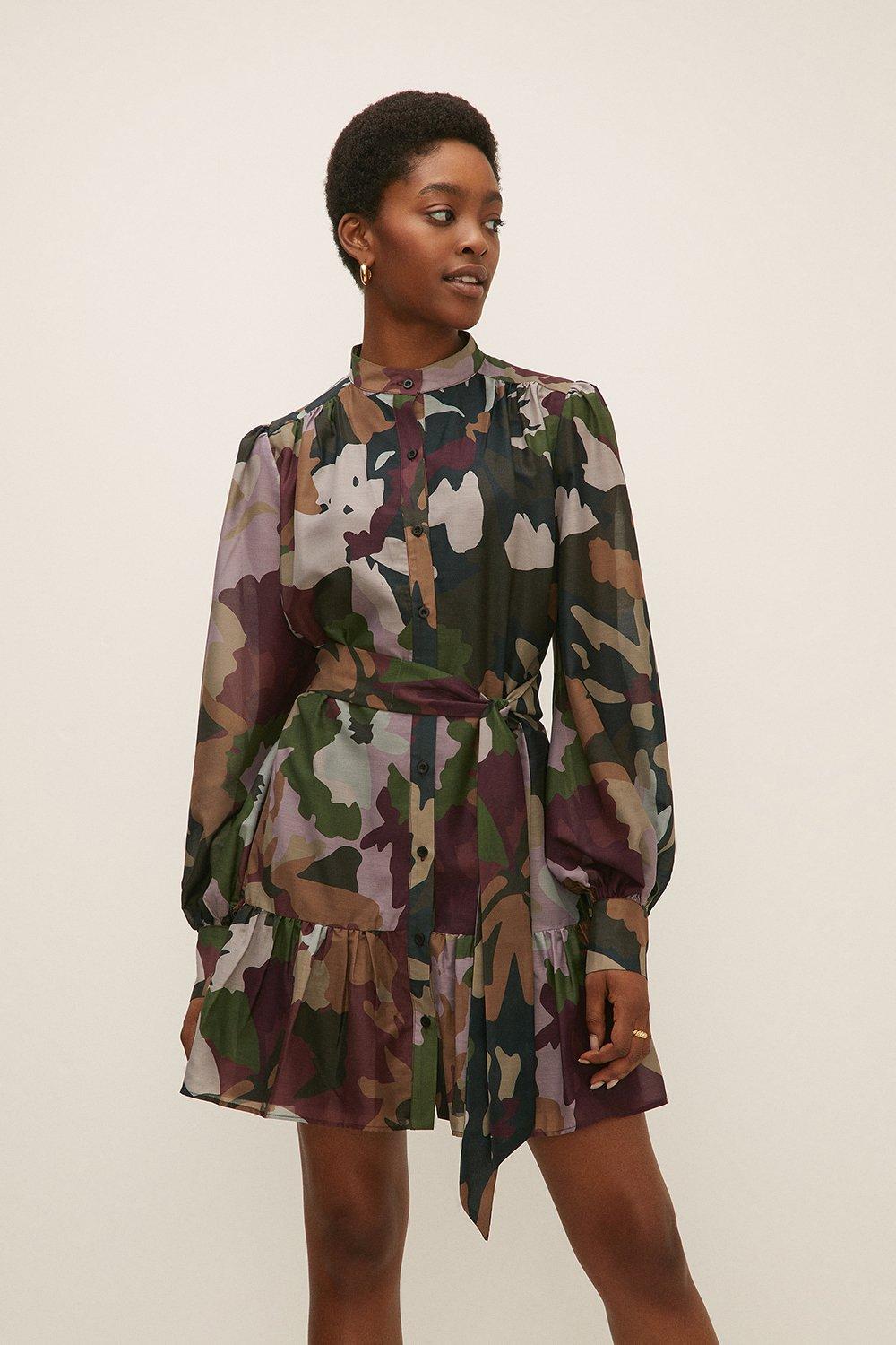 camo shirtdress