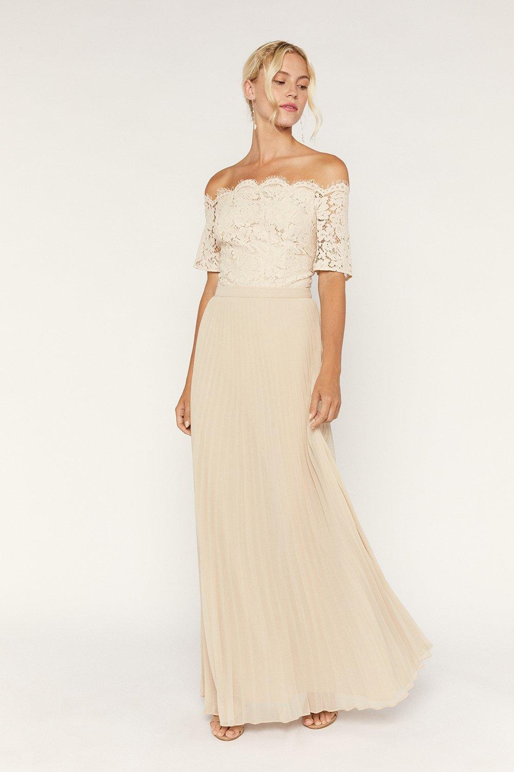 Lace Bardot Maxi Dress | Oasis