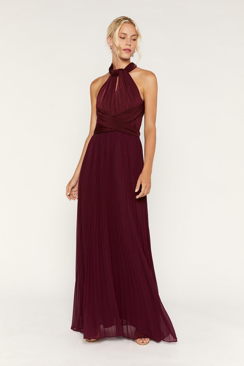 pleated maxi dress