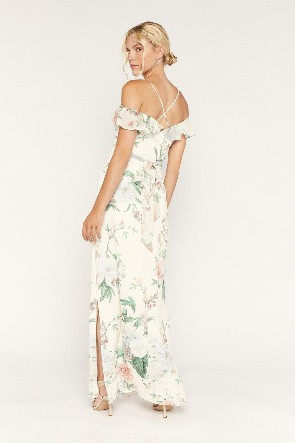 oasis ruffle satin maxi dress