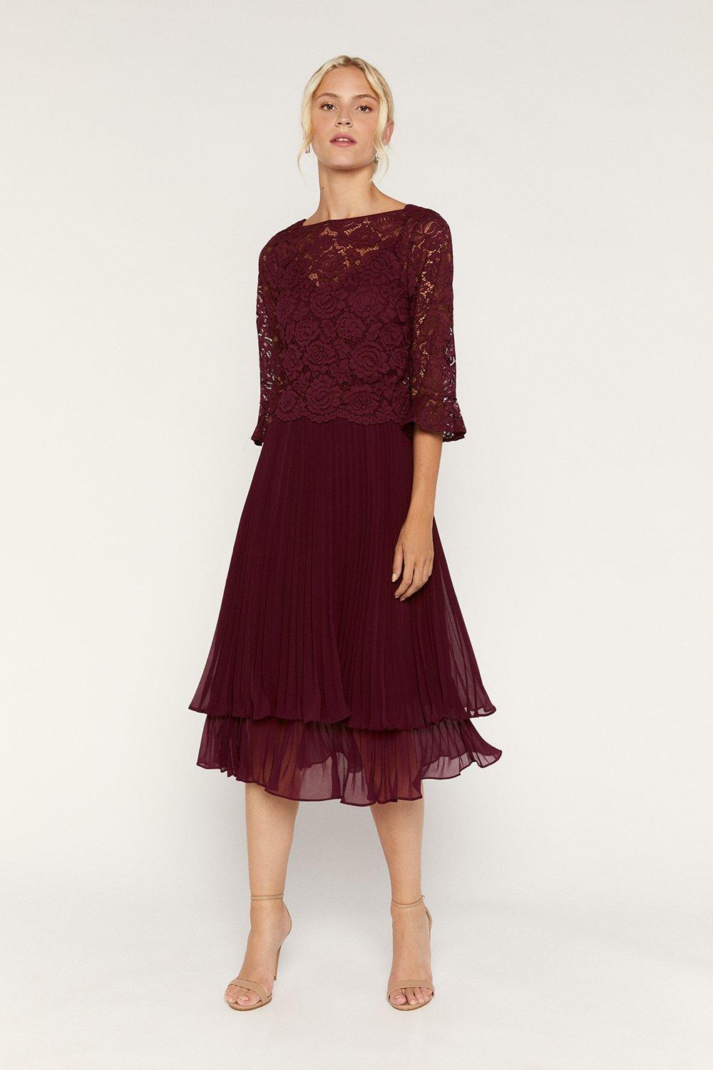 oasis wrap midi dress burgundy