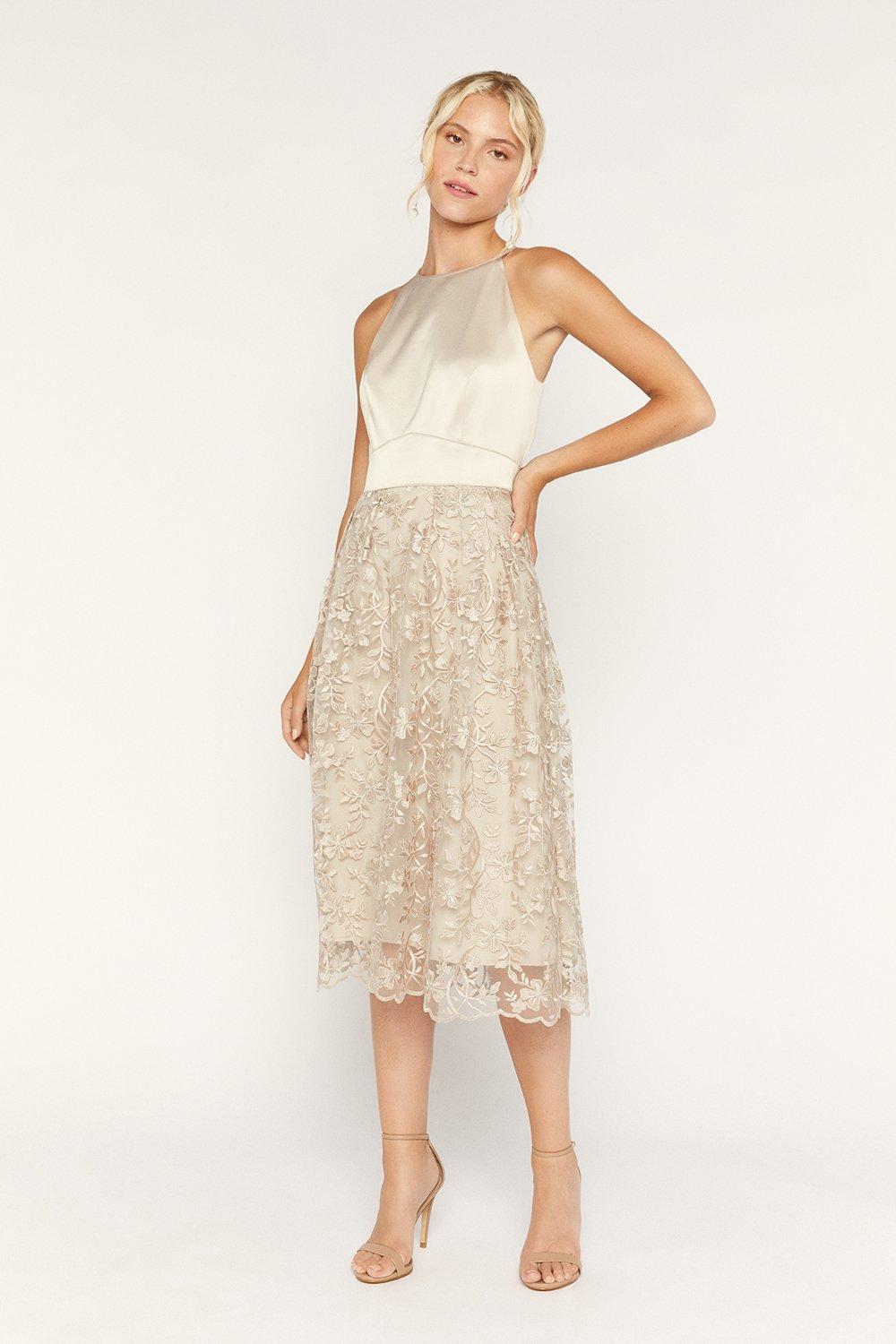 oasis organza midi dress