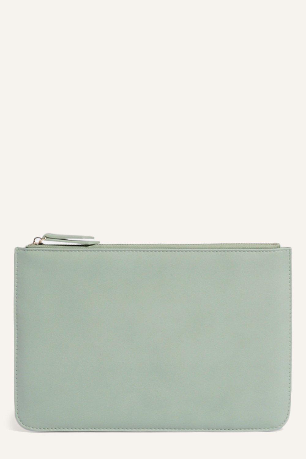 pale green clutch bag