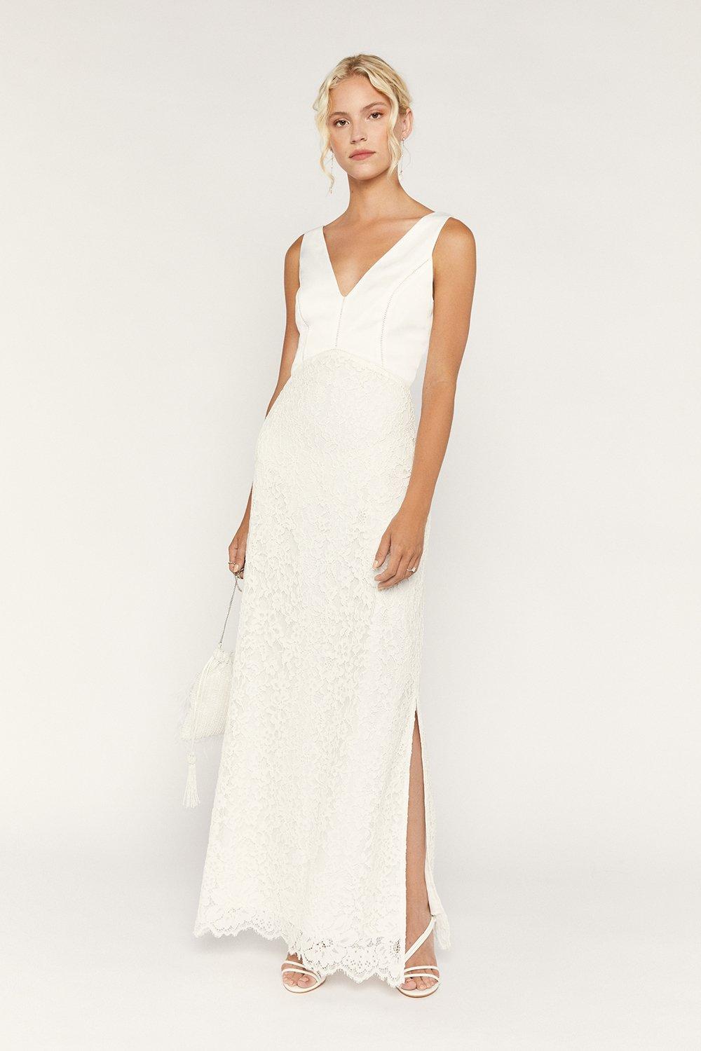 Bridal Cowl Back Lace Maxi Dress | Oasis