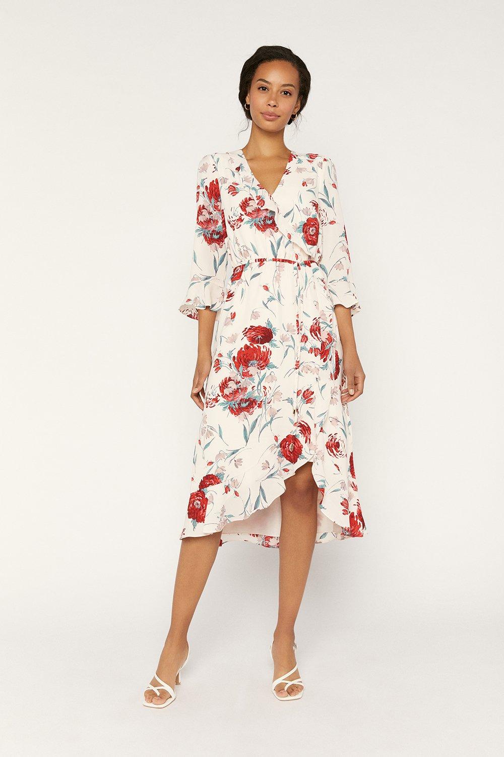 Floral Wrap Frill Dress | Oasis