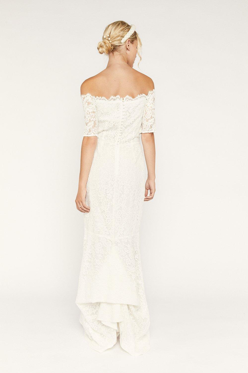 oasis lace bardot maxi dress
